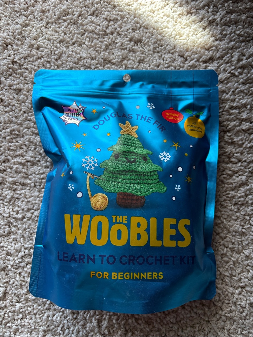 The Woobles Learn to Crochet Kit - Blue (Douglas the Fir)